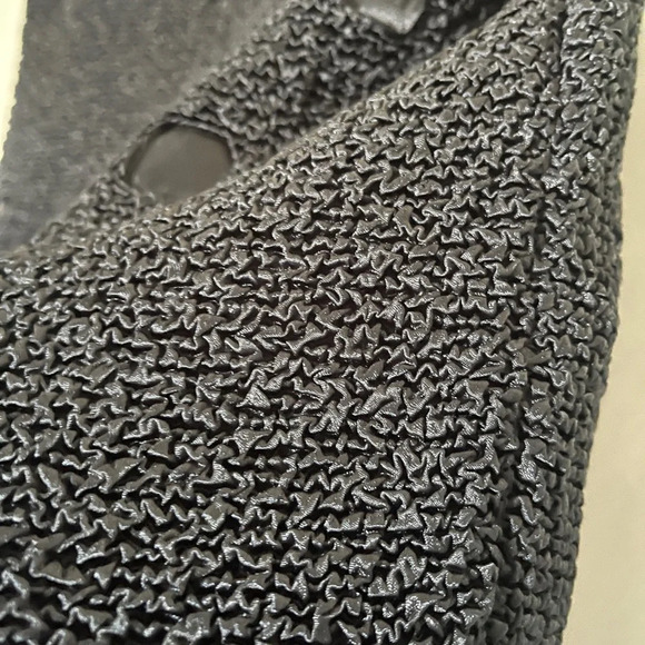 Vintage 90s ruched scrunch black tank sleeveless top Sz small - Picture 4 of 7